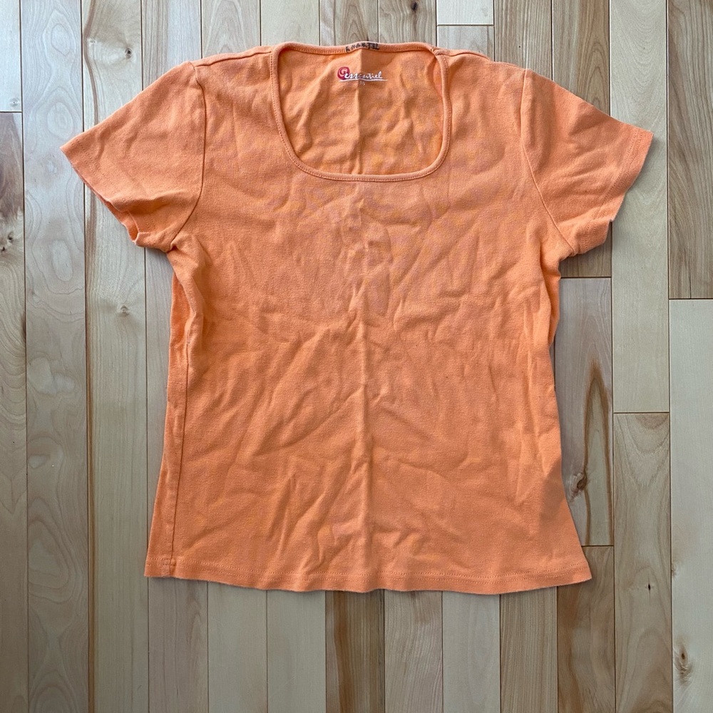 Orange Short Sleeve Women's Top